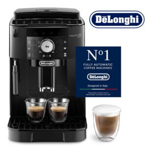 DeLonghi Magnifica S - Perfetto Machine à Café Automatique avec Mousseur à Lait Manuel, Machine à Espresso et Cappuccino, Panneau de Commande avec Boutons, Noir (ECAM11.112.B)