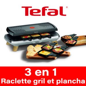 TEFAL Gourmet, Appareil à raclette gril et plancha, Antiadhésif, 8 personnes