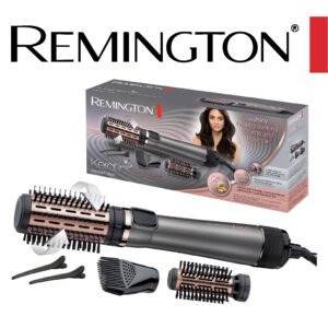 Remington Brosse Soufflante Rotative automatique [Soin kératine & huile d'amande] Keratin Protect (1000W, Céramique, Température variable, 3 accessoires: 2 brosses rondes 40 & 50mm + de Volume) AS8811
