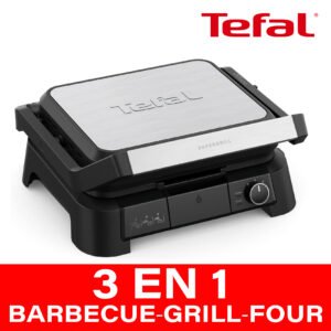 Tefal SuperGrill 3-en-1, Gril de contact, Appareil croque-monsieur et gril d'intérieur, Thermostat réglable, 3hauteurs possibles, 2000W, GC510DE0