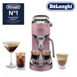 DELONGHI Dedica Duo Espresso Machine with Cold Brew EC890PK- Rosé
