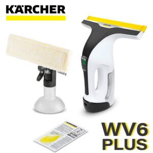 Karcher Nettoyeur de Vitres WV 6 Plus, Autonomie de Batterie Prolongée de 100 min, Affichage LED, Raclette Interchangeable : 280 mm, Pulvérisateur avec Microfibres, 20 ml Nettoyant Vitres Concentré