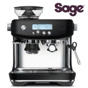 Sage The Barista Pro - Machine à Café avec Mousseur à Lait Manuel & Moulin Conique Intégré - 30 Réglages de Mouture  Truffe Noire