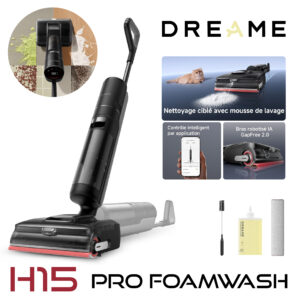 Dreame H15 Pro FoamWash Aspirateur Laveur, Nettoyage Ciblé