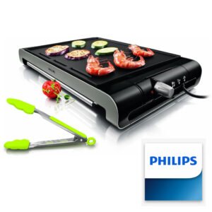 Philips Plancha Thermostat Ajustable Design Moderne et Accessoire Pince 2300 W HD4430/20